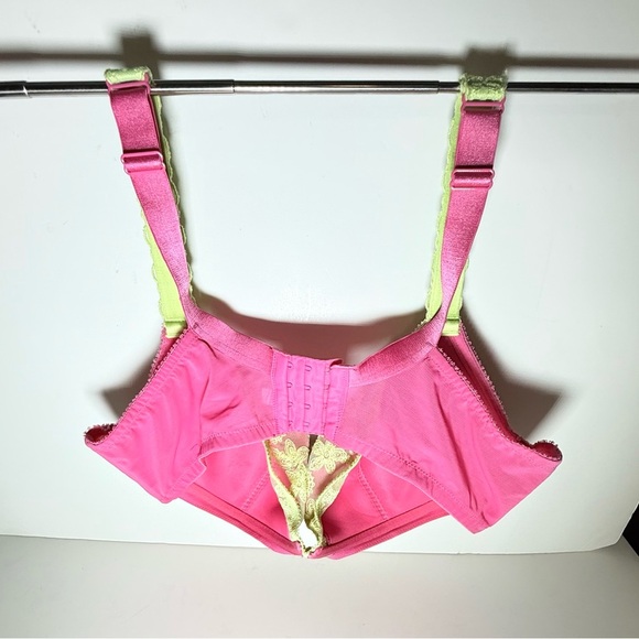 Cacique Pink and Yellow Floral Lace Bra - Picture 7 of 10
